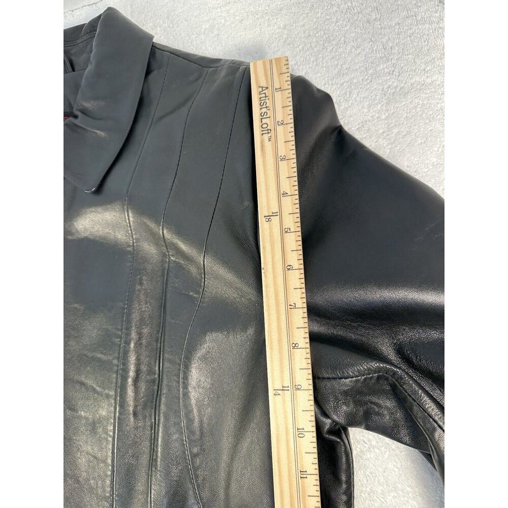 ANNE KLEIN VINTAGE GENUINE LEATHER (LAMB SKIN) B/W-JACKET SIZE L TIMELESS, 🤩 - Picture 9 of 16